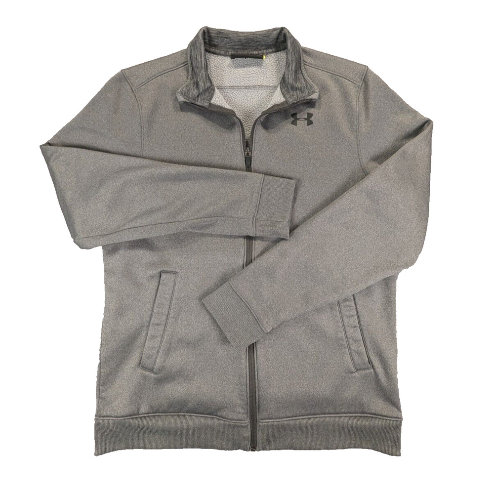Under Armor Jacket Medium Men's Gray Full Zip Loose Fit Performance Sportswear